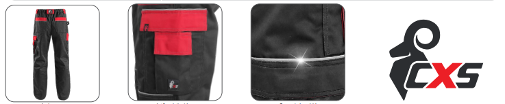 montérkové nohavice do pása cxs orion teodor, šedo čierne