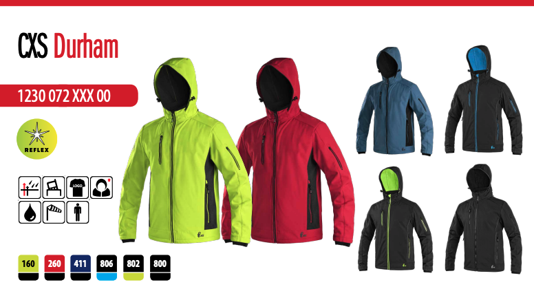 softshellová bunda cxs durham, modro čierna