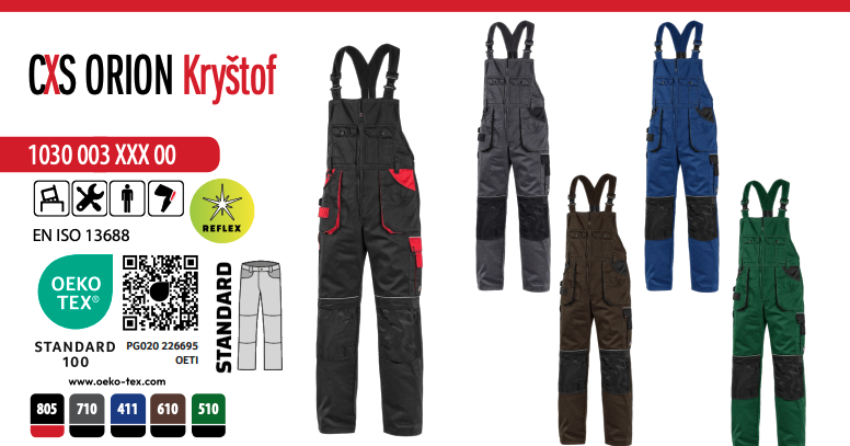 montérkové nohavice na traky cxs orion kryŠtof, sivo čierne