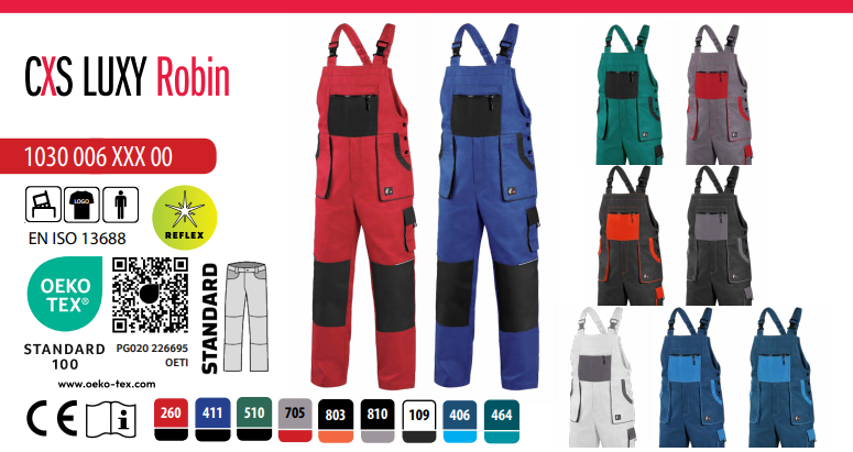 montérkové nohavice na traky cxs luxy robin, čierno oranžové