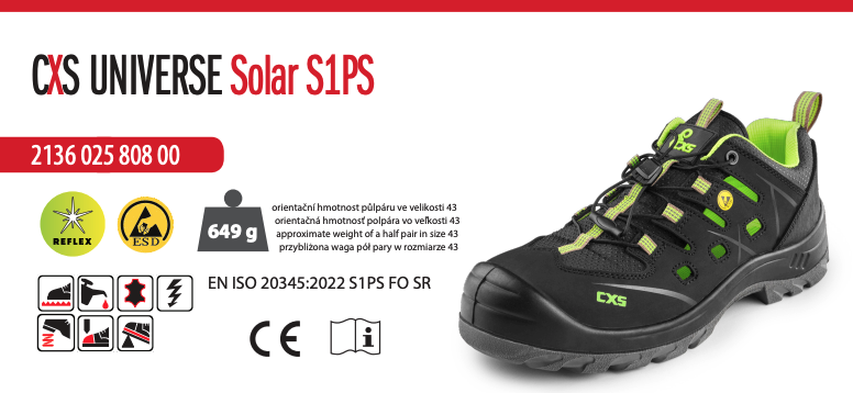 bezpečnostné sandále cxs universe solar s1p esd