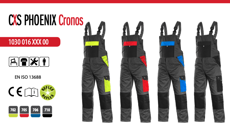 montérkové nohavice na traky cxs phoenix cronos, šedo modrá