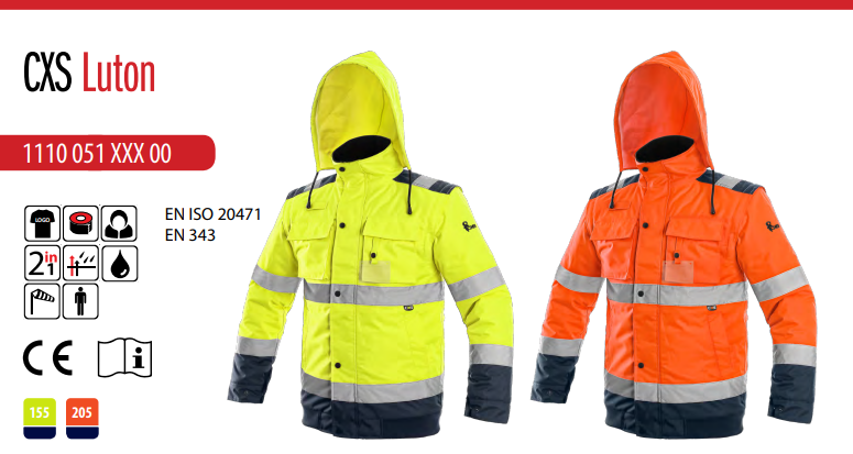 reflexná bunda cxs luton, žlto modrá