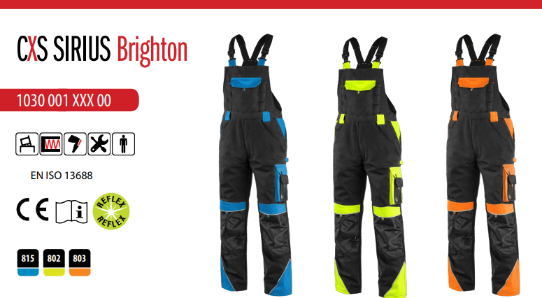 montérkové nohavice na traky cxs sirius brighton, čierno žlté