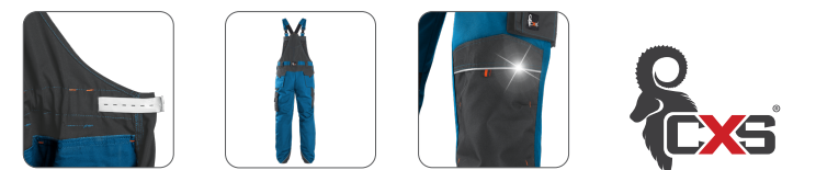 montérkové nohavice na traky cxs sirius tristan, šedo zelené