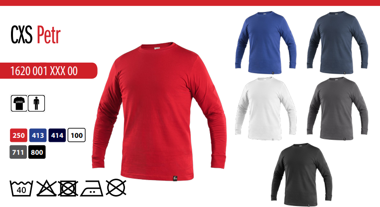 tričko s dlhým rukávom cxs petr, čierne