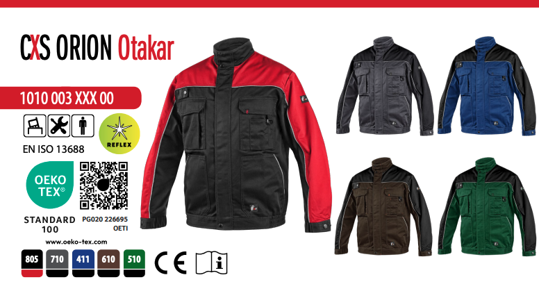 montérková blúza cxs orion otakar, červeno čierna