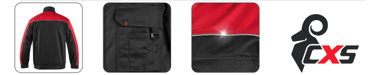 montérková blúza cxs orion otakar, červeno čierna