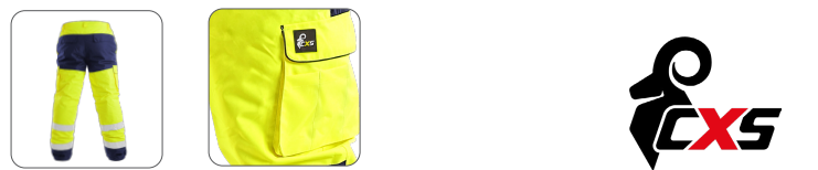 zateplené výstražné montérkové nohavice do pása cxs cardiff, žlté