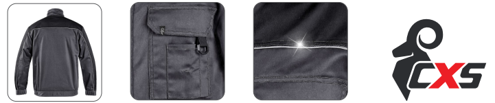 zimná montérková blúza cxs orion otakar, šedo čierna