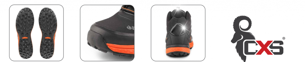 obuv členková softshellová cxs sport, čierno oranžová