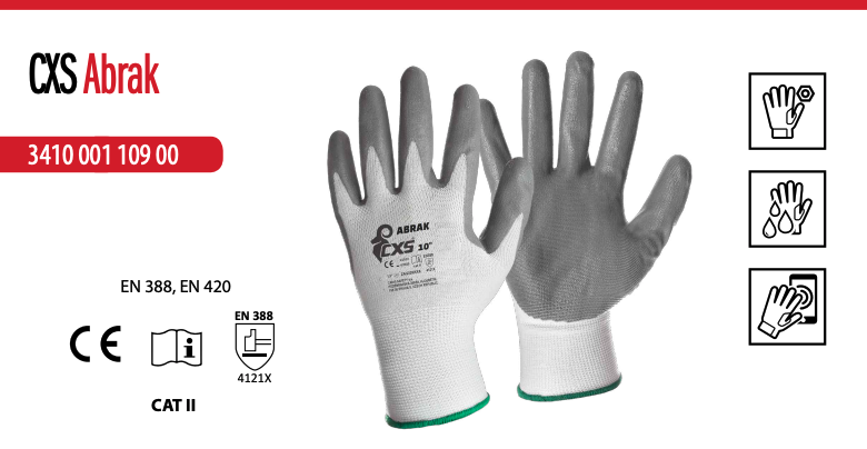 povrstvené rukavice cxs abrak
