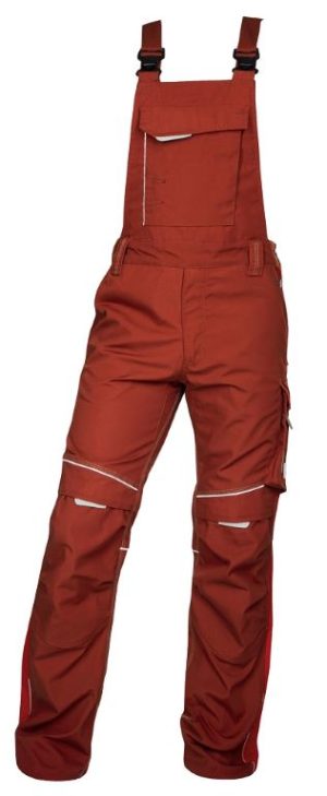 montérkové nohavice s náprsenkou ardon urban, červené