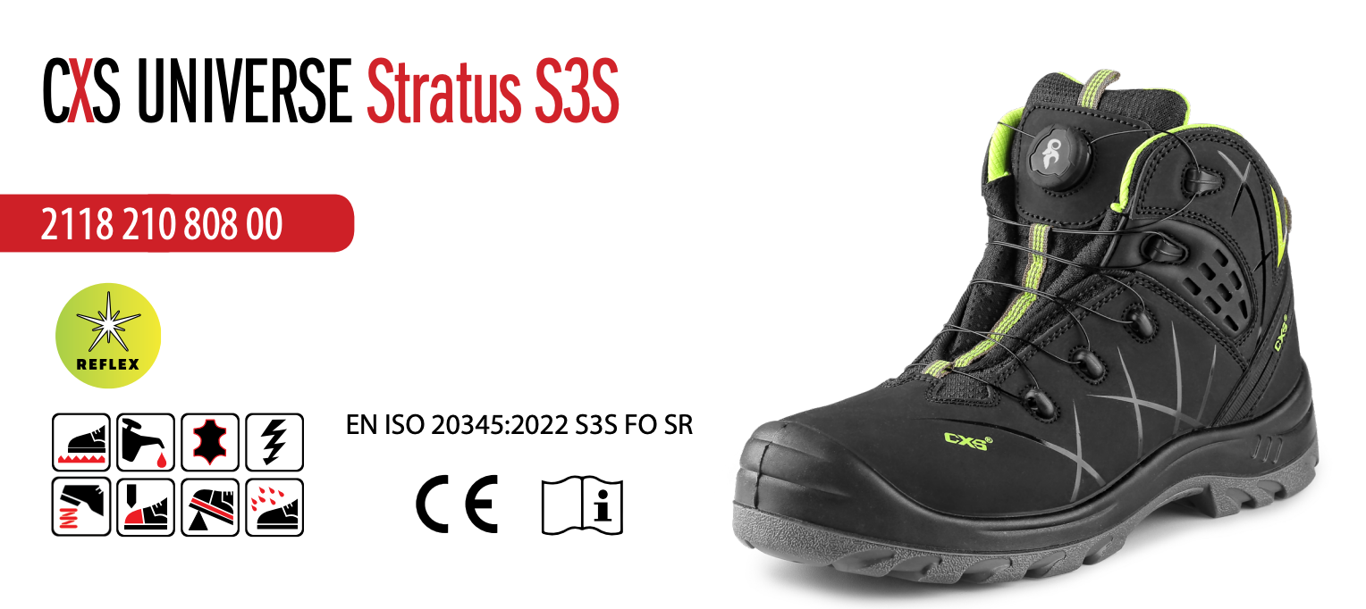 bezpečnostná členková obuv cxs universe stratus s3s