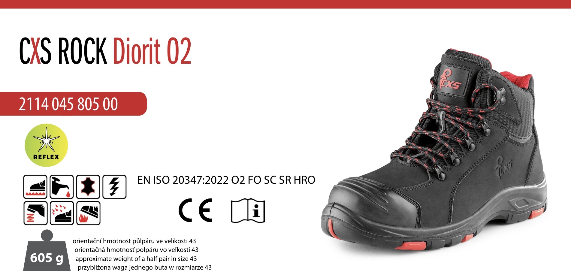pracovná členková obuv cxs rock diorit o2