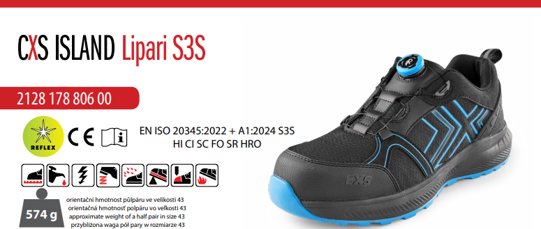 bezpečnostné poltopánky cxs island lipari s3
