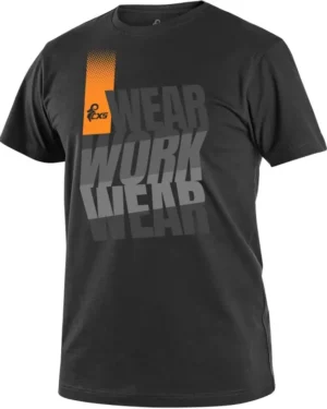 tričko s krátkym rukávom cxs workwear, čierno oranžové