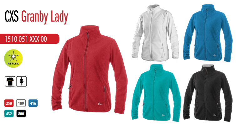 dámska flísova mikina cxs granby lady, bielo šedá (kópia)