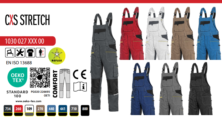 montérkové nohavice na traky cxs stretch, čierne