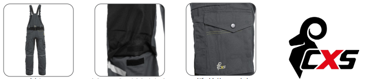 montérkové nohavice na traky cxs stretch, čierne