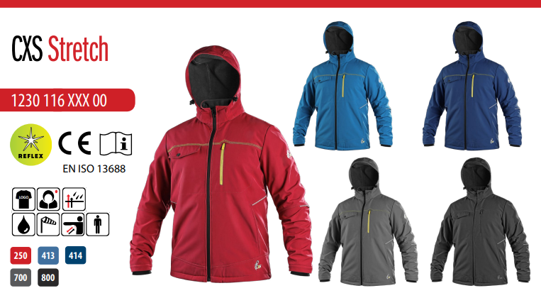 softshellová bunda cxs stretch, šedá