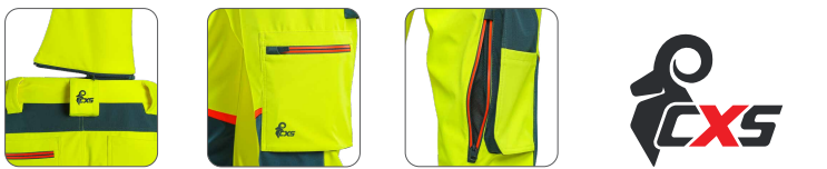 výstražné nohavice cxs bedfort, žlto petrolejová