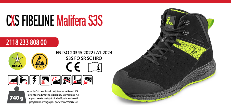 obuv cxs fibeline malifera s3s