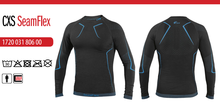 funkčné tričko cxs seamflex, čierno modré