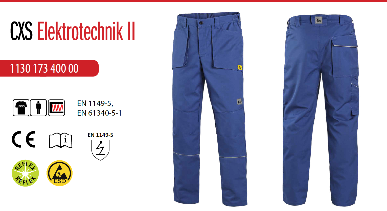 nohavice cxs elektrotechnik ii, antistatické a esd