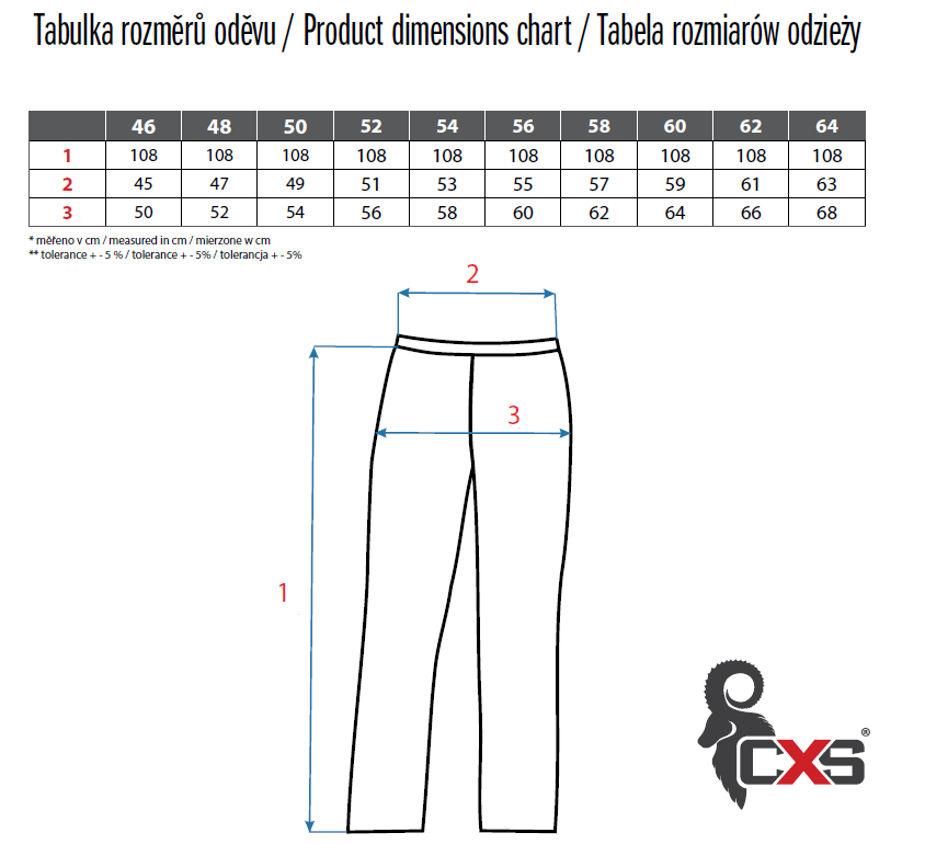 nohavice cxs elektrotechnik ii, antistatické a esd