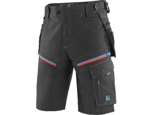 kraťasy cxs leonis, čierne s modro červenými doplnkami