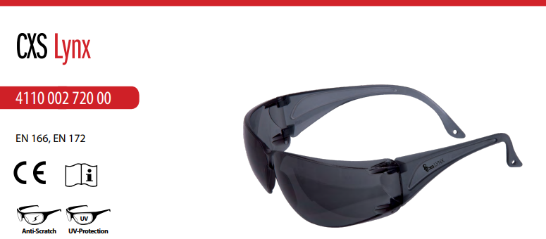 ochranné okuliare cxs lynx, dymový zorník