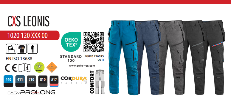 montérkové nohavice do pása cxs leonis, čierne so šedými doplnkami (kópia)